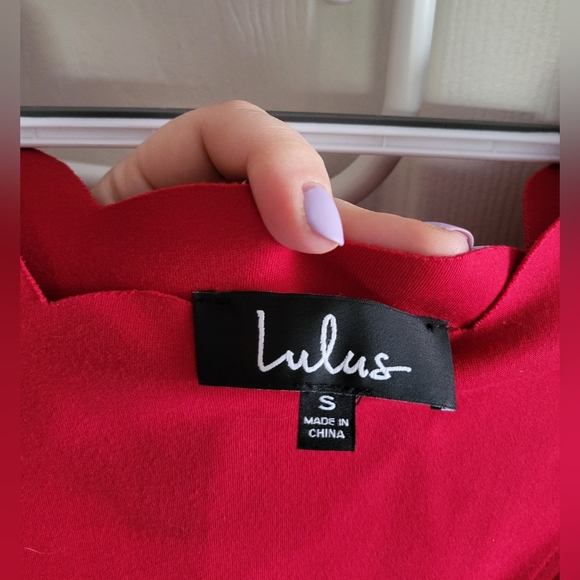 Lulus Tip the Scallops Red Scalloped Skater Dress - Picture 7 of 9
